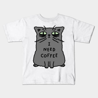 Russian blue cat breed - I need coffee Kids T-Shirt